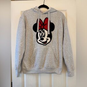 Disney Minnie Mouse Chenille Patch Hoodie – Heather Gray